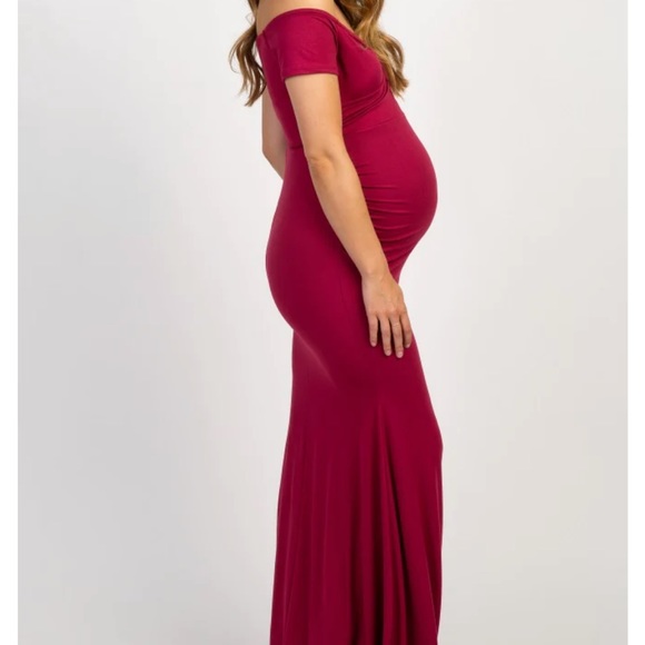 New Burgundy Maternity Dress - Picture 2 of 9